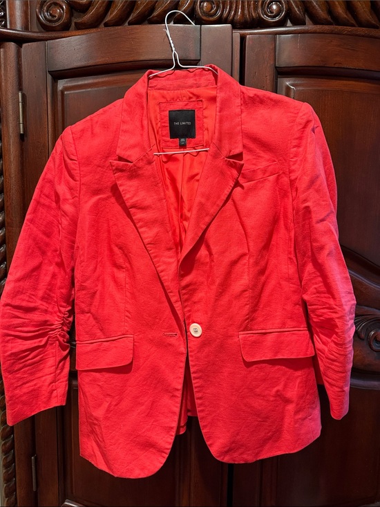 The Limited Jackets & Blazers - The Limited Red Single-Button Women's Blazer